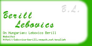 berill lebovics business card